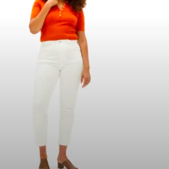 Everlane The Curvy Cheeky  Straight Leg Jeans bone White Size 25 - Picture 1 of 11